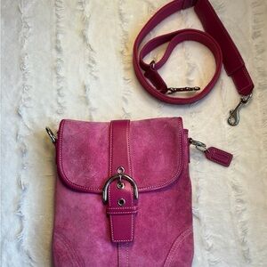 Coach SOHO Pink Suede Crossbody Bag